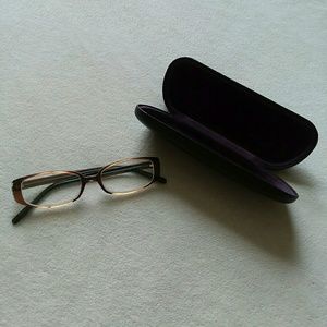 Saks Fifth Avenue SFA Brn Aqua Frames Lafont Case